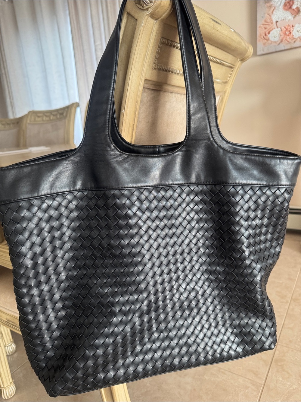 Woven Black Tote Satchel - Sleek Everyday Carry